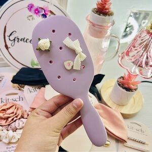 Kitsch Lavender Hair Brush with Floral Accents